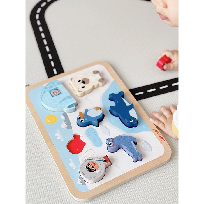 Janod Chunky Baby & Toddler Wooden Puzzle - Arctic