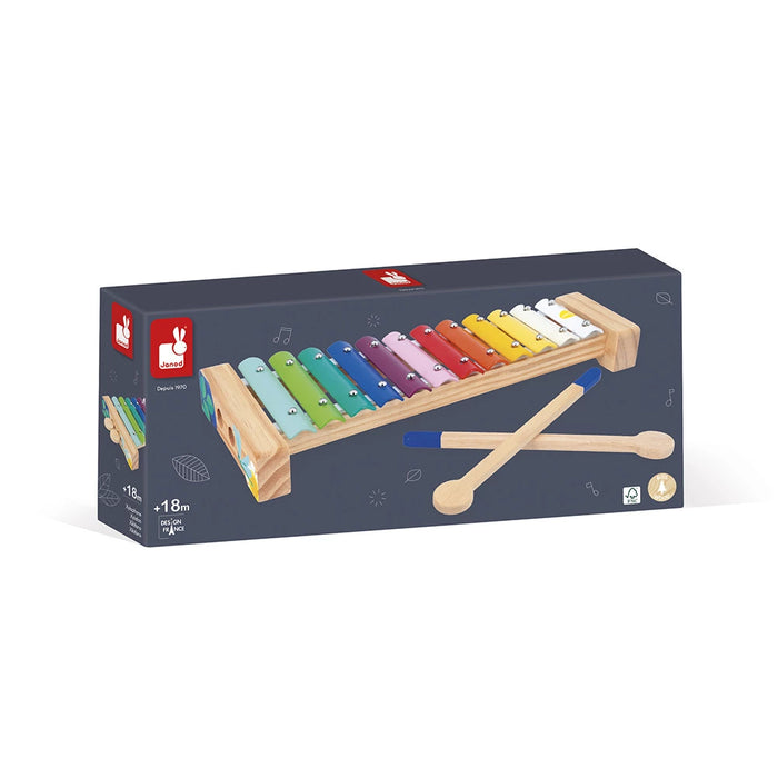 Xylophone en bois Janod Gioia – Jouet musical à 12 touches pour les enfants de 18 mois et plus