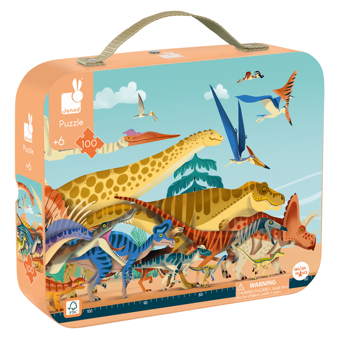 Janod Panoramic Dinosaurs Puzzle 100 Pieces – image 1
