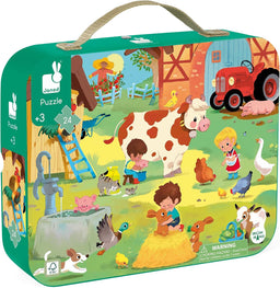 Janod® - Janod 24 Piece Children’s Jigsaw Puzzle - A Day at The Farm