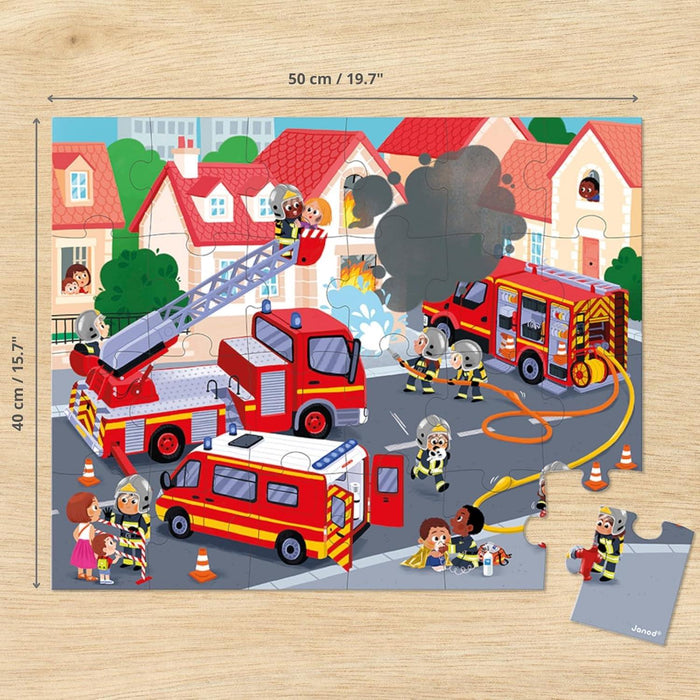 Janod® - Janod 24 Piece Children’s Jigsaw Puzzle - Fire Rescue