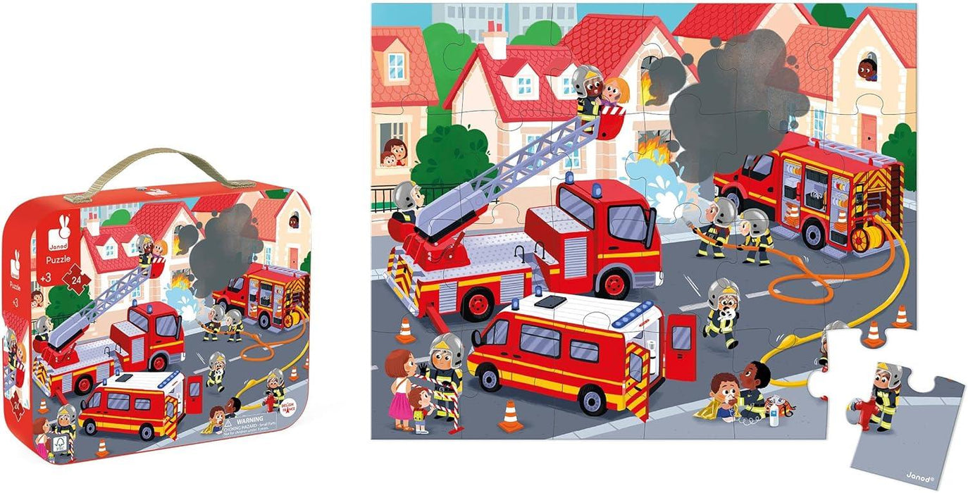 Janod® - Janod 24 Piece Children’s Jigsaw Puzzle - Fire Rescue