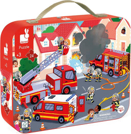 Janod® - Janod 24 Piece Children’s Jigsaw Puzzle - Fire Rescue
