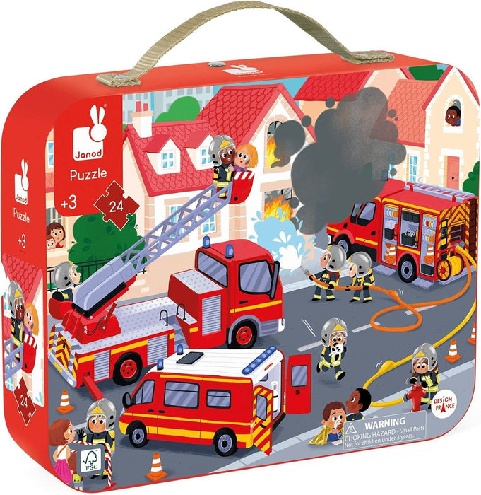 Janod® - Janod 24 Piece Children’s Jigsaw Puzzle - Fire Rescue