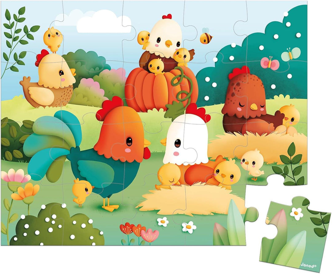 Janod® - Janod Children's Puzzle Welcome to the Farmyard - 20 Pieces