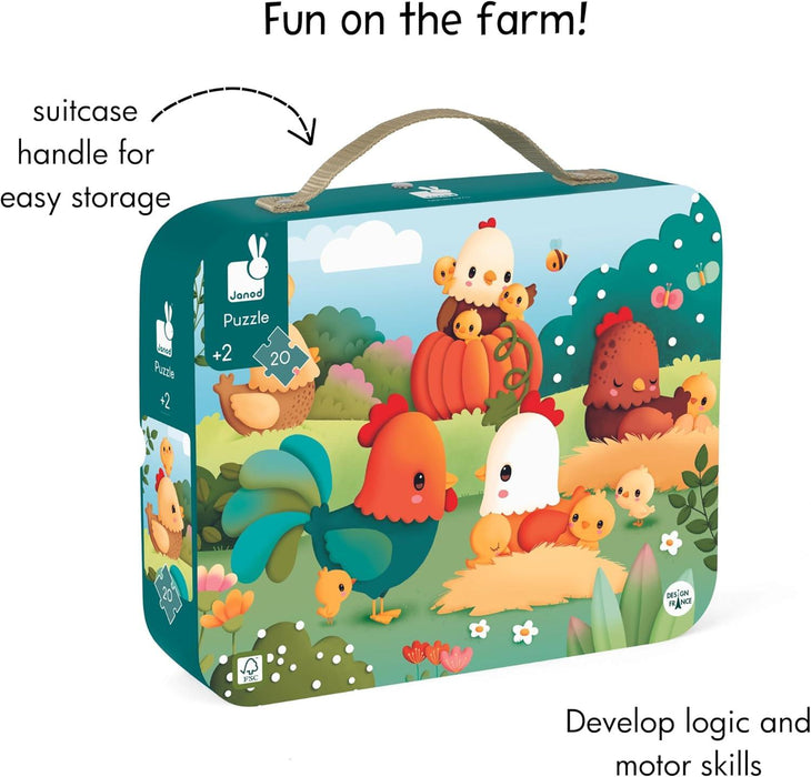 Janod® - Janod Children's Puzzle Welcome to the Farmyard - 20 Pieces