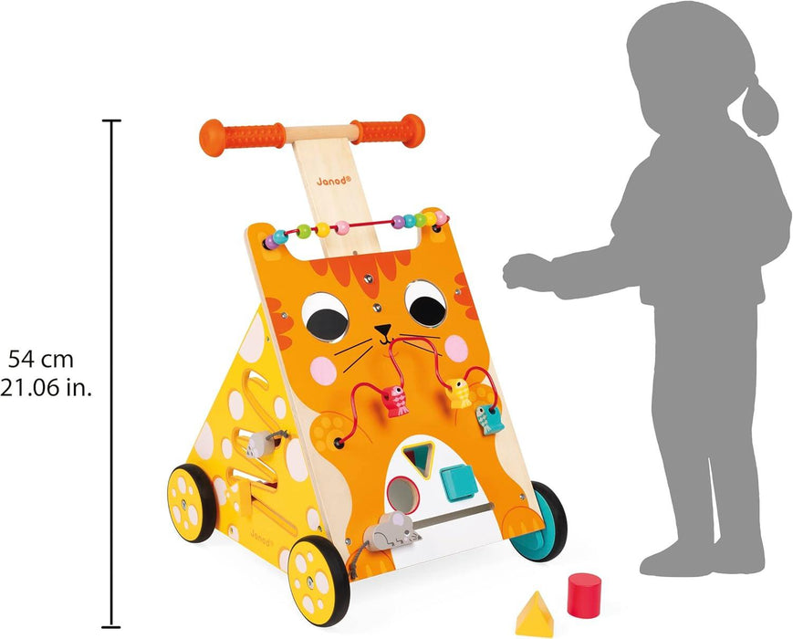 Janod® - Janod Children Wooden Activity Baby Walker - Kitty Cat