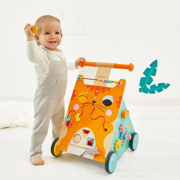 Janod® - Janod Children Wooden Activity Baby Walker - Kitty Cat