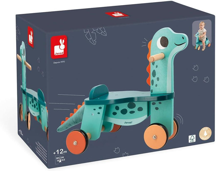 Janod® - Janod Children Wooden Dino Ride-on Toy - Portosaurus