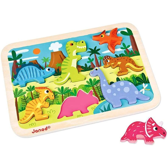 Janod® - Janod Chunky Baby & Toddler Wooden Puzzle - Dinosaurs