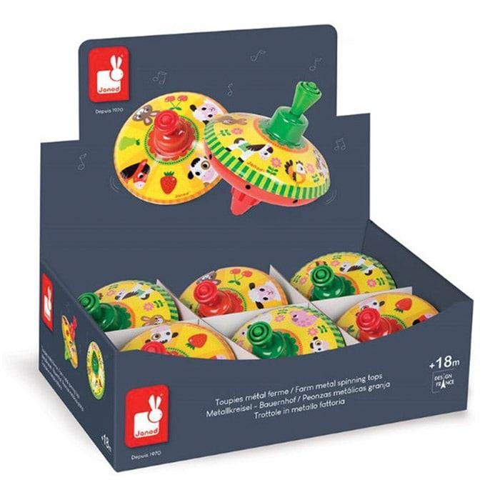 Janod® - Janod Farm Metal Spinning Top Toy - 1 Unit