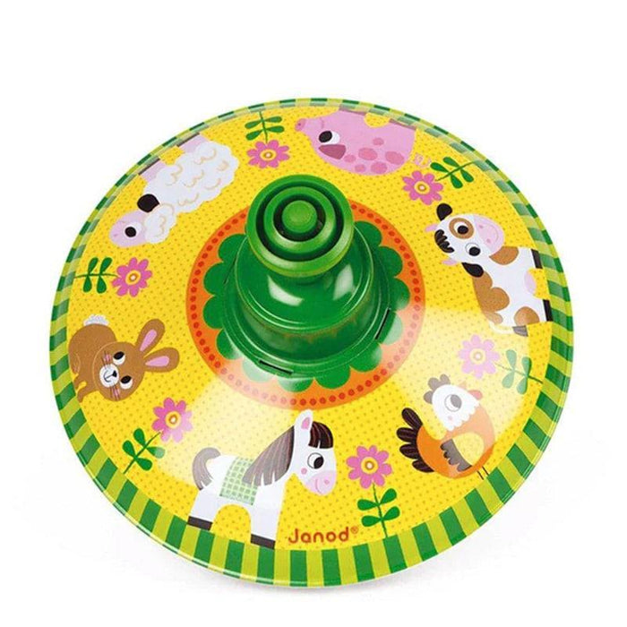 Janod® - Janod Farm Metal Spinning Top Toy - 1 Unit