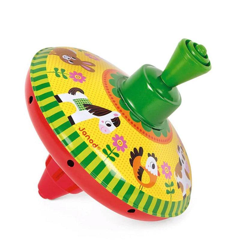 Janod® - Janod Farm Metal Spinning Top Toy - 1 Unit