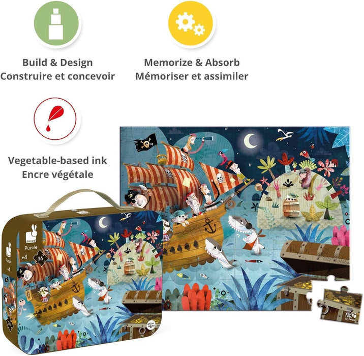 Janod® - Janod Kids Jigsaw Puzzle - 36 Pieces - The Treasure Hunt