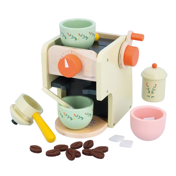 Janod® - Janod Mamie Soleil Pretend Play Wooden Coffee Machine Set