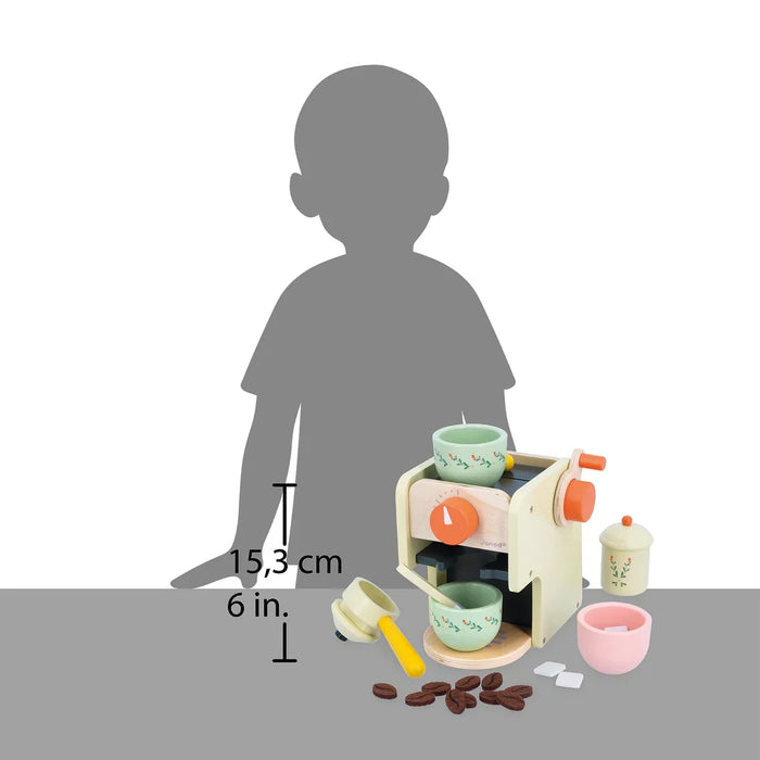 Janod® - Janod Mamie Soleil Pretend Play Wooden Coffee Machine Set