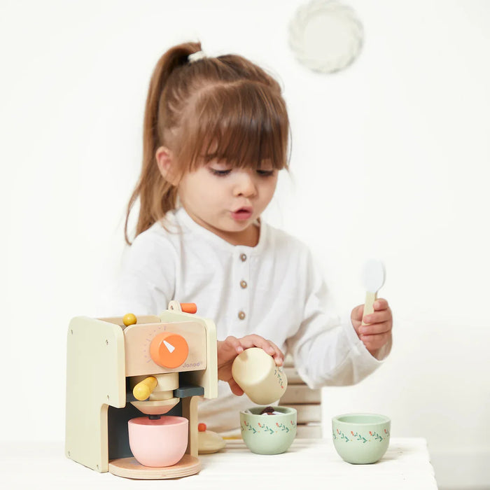 Janod® - Janod Mamie Soleil Pretend Play Wooden Coffee Machine Set