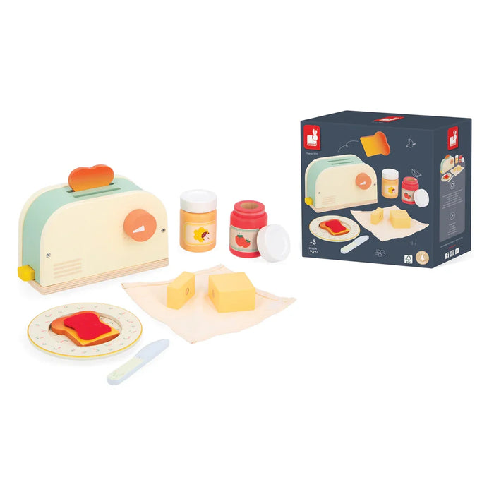 Janod® - Janod Mamie Soleil Pretend Play Wooden Toaster Set