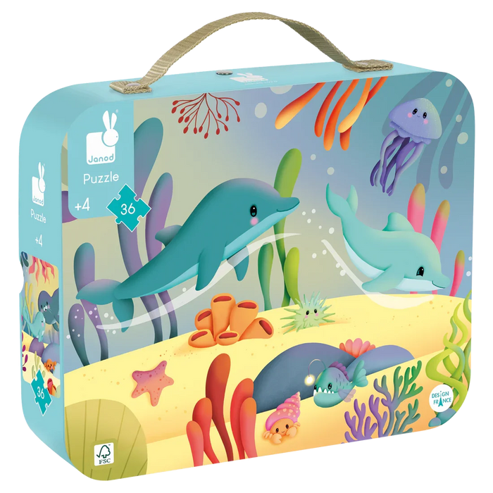 Janod® - Janod Panorama Jigsaw Puzzle - 36 Pieces - Sea Animals