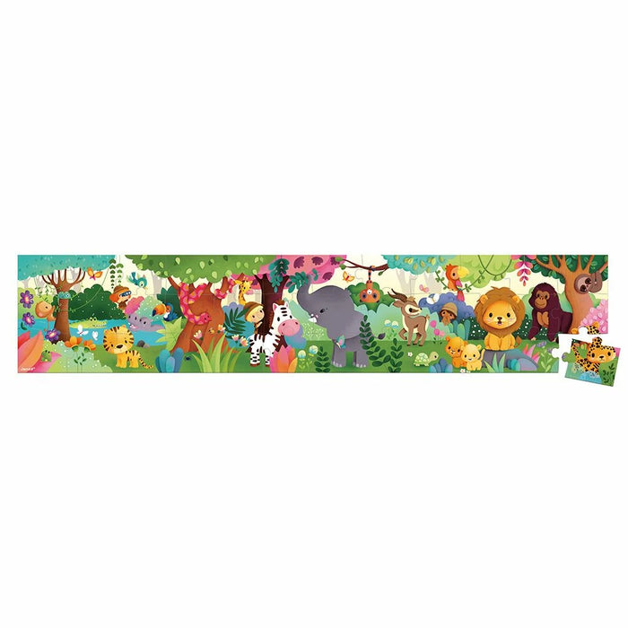 Janod Wild Animals Panorama Puzzle – 36 Piece Kids Puzzle with Carry Case