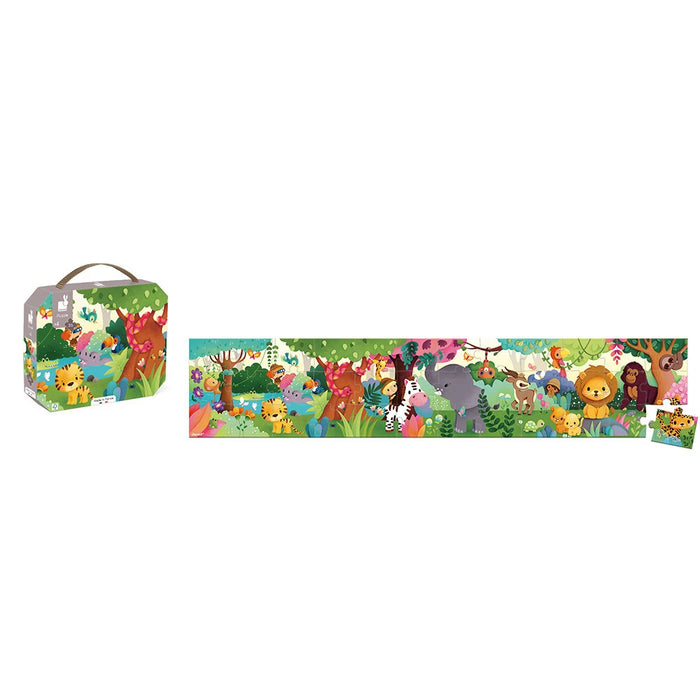 Janod Wild Animals Panorama Puzzle – 36 Piece Kids Puzzle with Carry Case