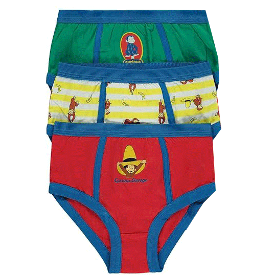 Jellifish - Curious George Boys' Assorted 3 Pack Underwear – Officially Licensed