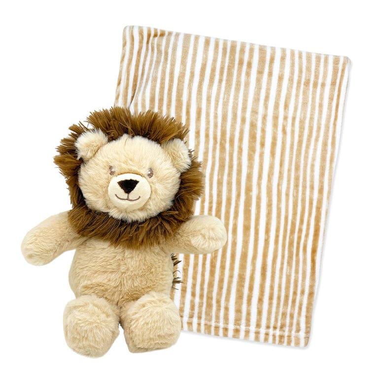 Jesse & Lulu - Jesse & Lulu Fleece Blanket with Tan Lion Toy