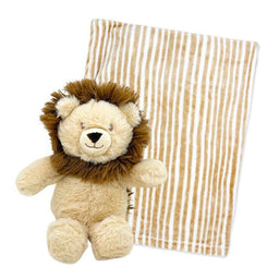 Jesse & Lulu - Jesse & Lulu Fleece Blanket with Tan Lion Toy