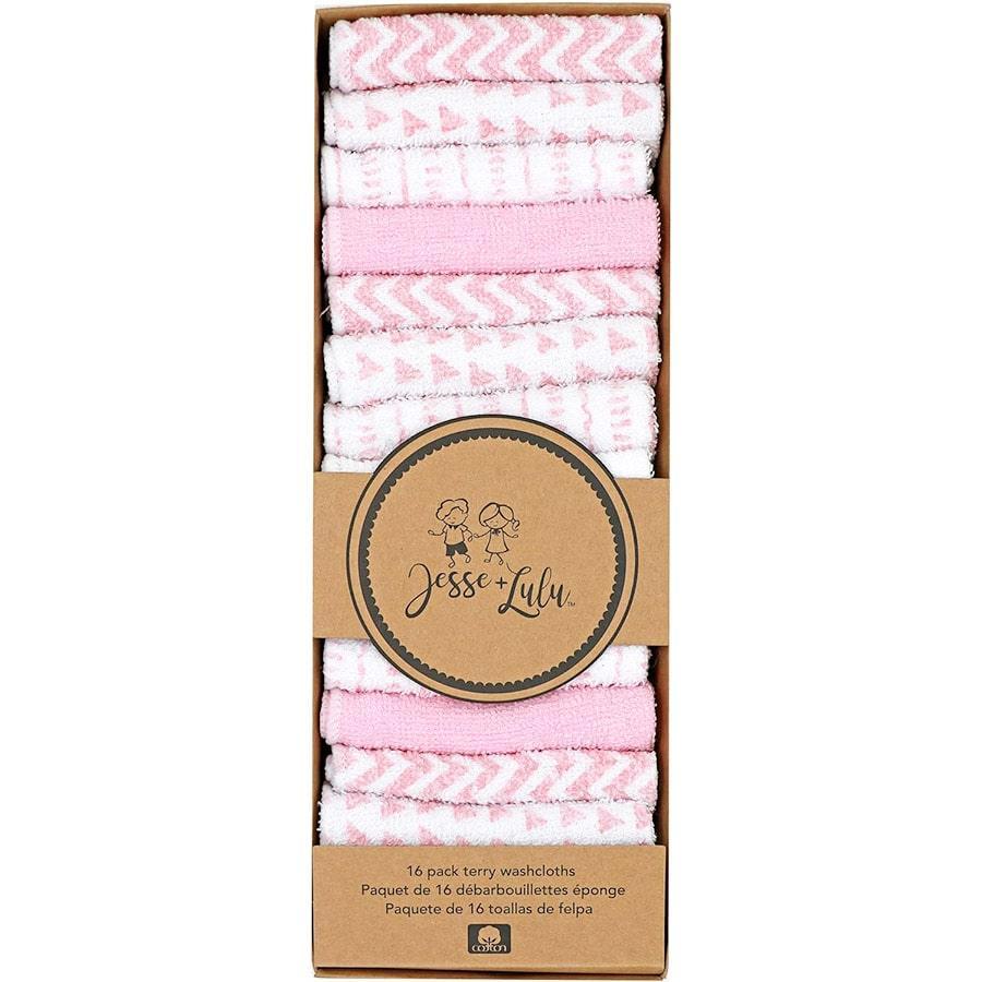 Jesse & Lulu - Jesse & Lulu Zigzag Baby Washcloths - Bundle of 16 Pieces