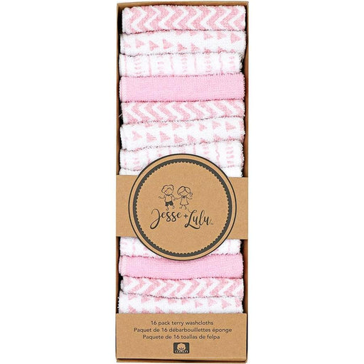 Jesse & Lulu - Jesse & Lulu Zigzag Baby Washcloths - Bundle of 16 Pieces