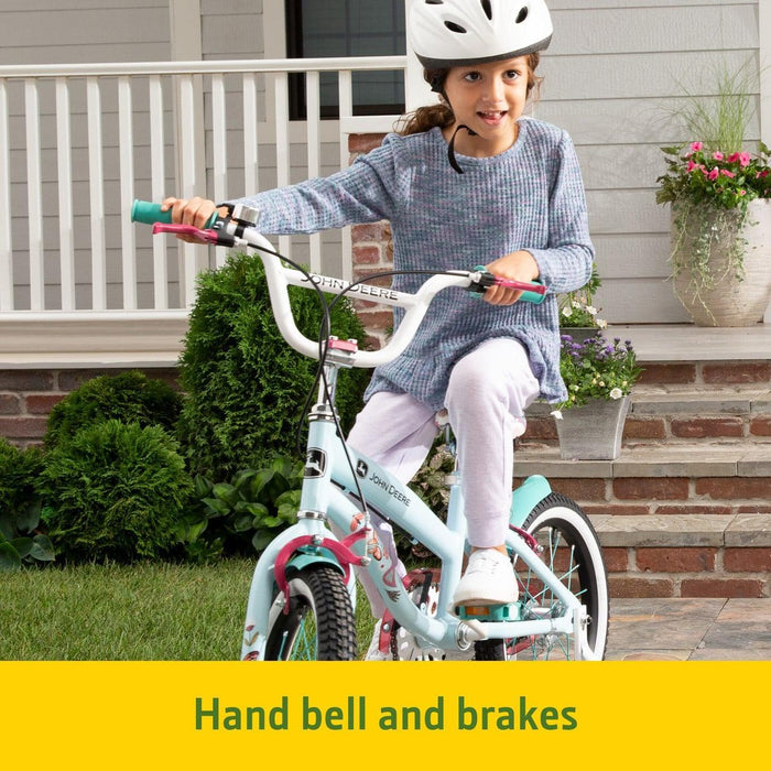John Deere - John Deere 16 Inch Bluebird Kids' Bicycle with Removable Training Wheels