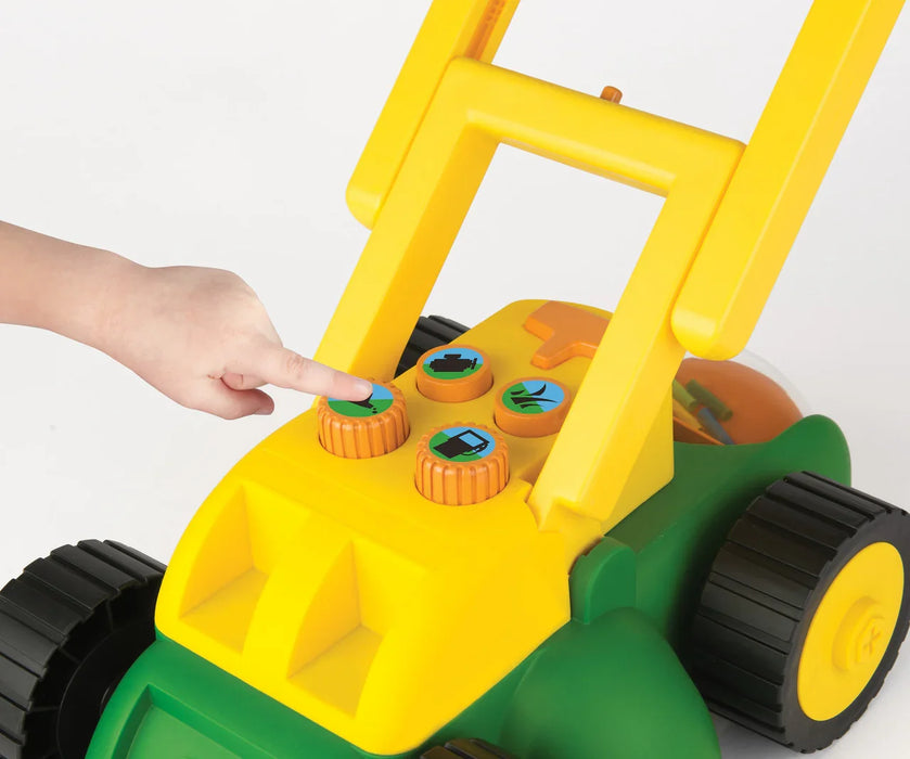 John Deere - John Deere Real Sounds Lawnmower Toy – Outdoor Push Mower with Lights, Engine Sounds, Spinning Beads – Pretend Play for Kids Ages 2+