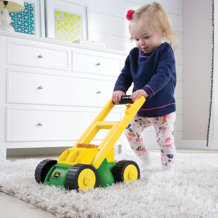 John Deere - John Deere Real Sounds Lawnmower Toy – Outdoor Push Mower with Lights, Engine Sounds, Spinning Beads – Pretend Play for Kids Ages 2+