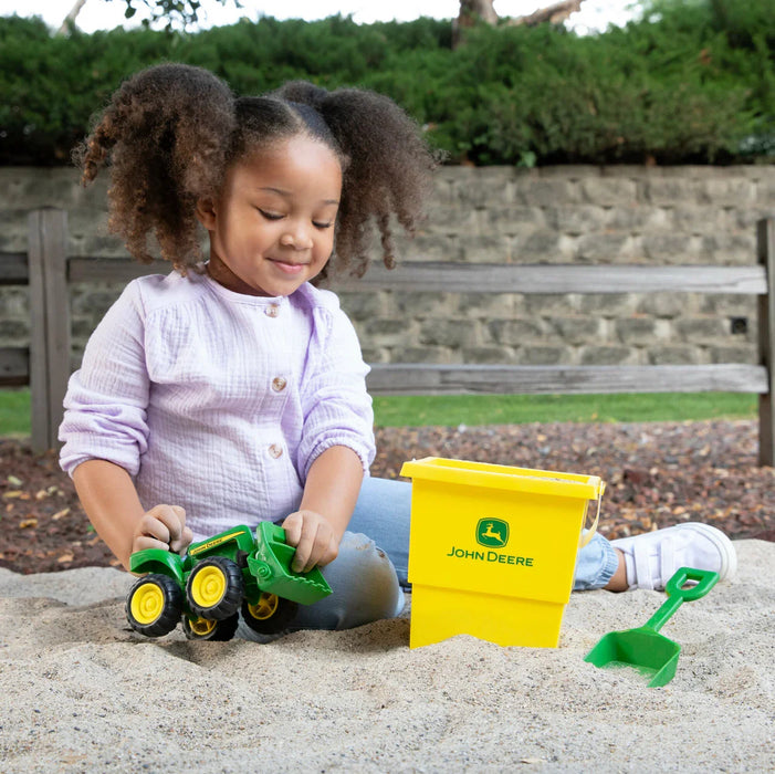 John Deere - John Deere Sandbox Toy Set with Tractor, Bucket and Shovel – Outdoor Sand Toys for Kids – Ages 18M+