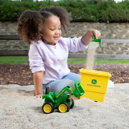 John Deere - John Deere Sandbox Toy Set with Tractor, Bucket and Shovel – Outdoor Sand Toys for Kids – Ages 18M+