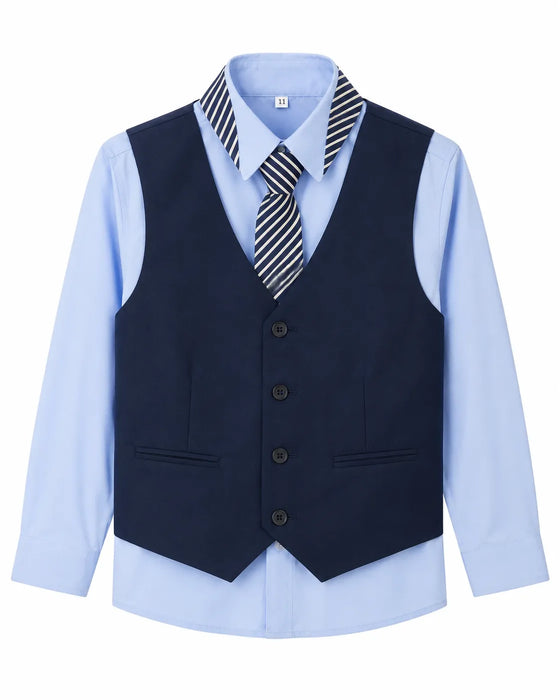 Johnson Creation® Boys 5-Piece Blue Suit Set Style 3302 Sizes 2-18