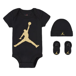 Jordan® - JORDAN BABY 3-PIECE BOX GIFT SET (BLACK/GOLD) - 0-6M
