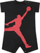 Jordan® - Jordan® Baby Short Sleeve Shortall Romper – Black/Gym Red Baby Short Sleeve Shortall Romper – Black/Gym Red