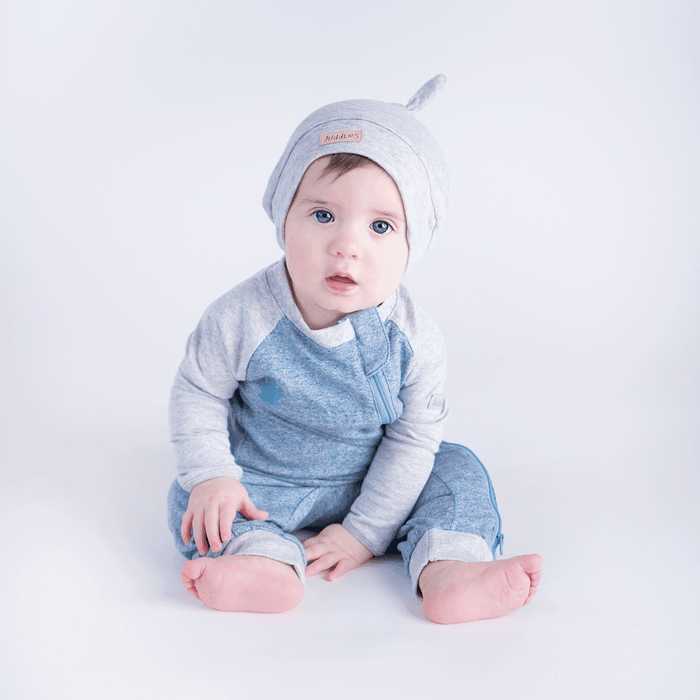 Juddlies Designs® - Juddlies Raglan Organic Cotton Playsuit - Denim Blue