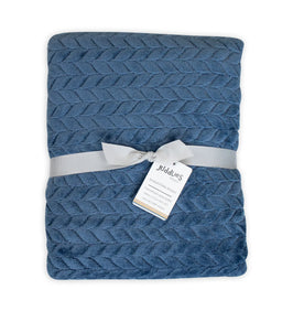 Juddlies - Juddlies Jacquard Flannel Blanket - Navy Blue