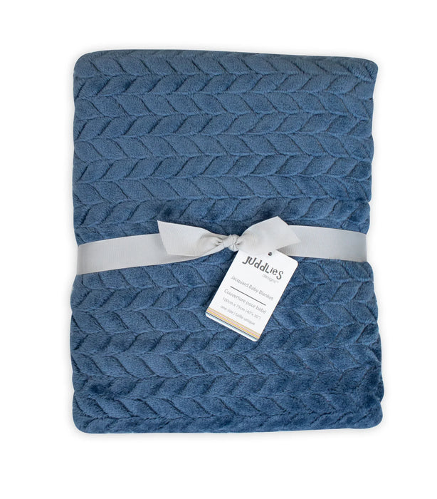 Juddlies - Juddlies Jacquard Flannel Blanket - Navy Blue