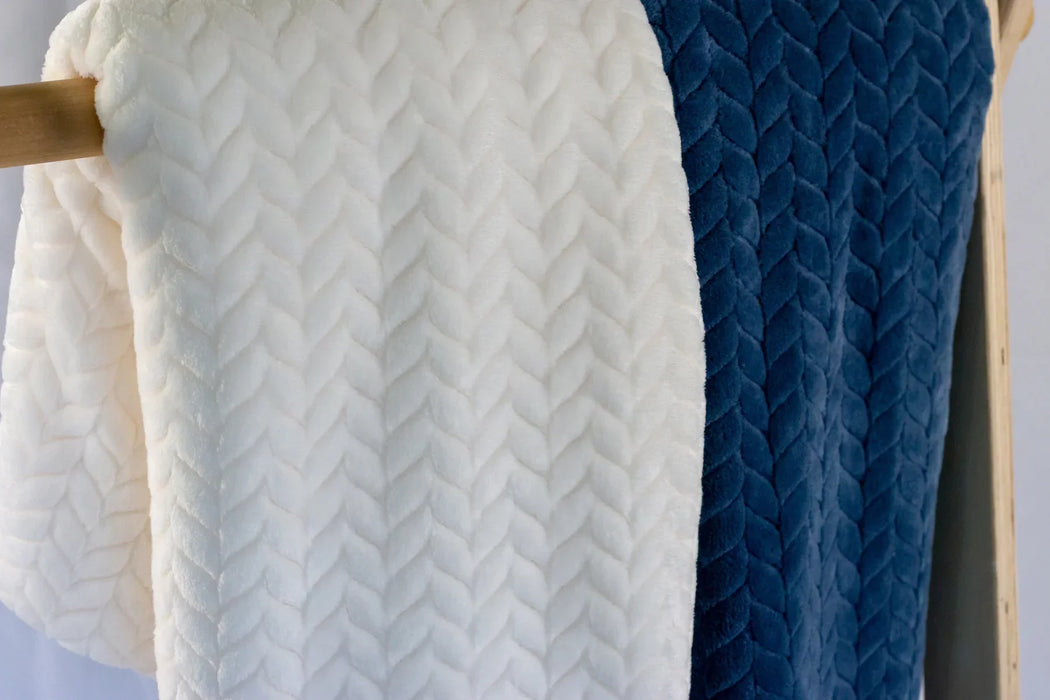 Juddlies - Juddlies Jacquard Flannel Blanket - Navy Blue