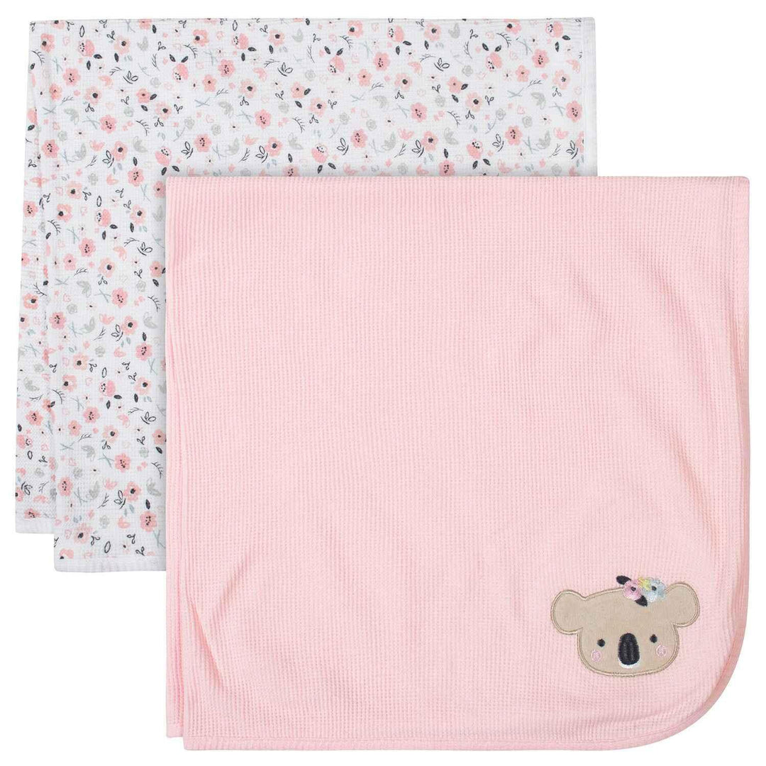 Just Born - Just Born 2 Pack Baby Girls Thermal Blankets