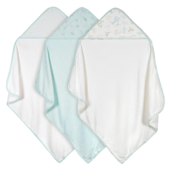 Just Born - Just Born 3-Pack Baby Boys Desert Cactus Hooded Towels