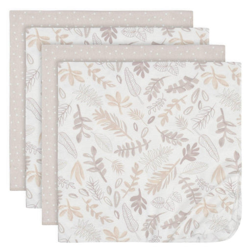Just Born - Just Born 4-Pack Neutral Leaves Flannel Receiving Blankets