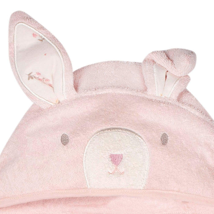 Just Born - Just Born Baby Girls Vintage Floral Bunny Bath Wrap