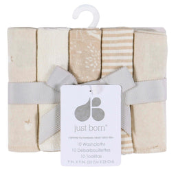 Just Born - Just Born Baby Washcloths - 10-pack
