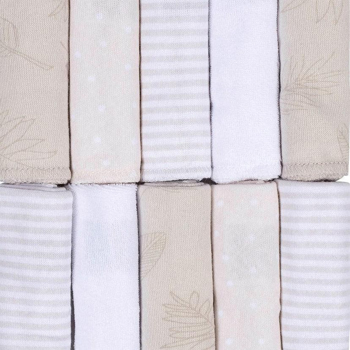 Just Born - Just Born Baby Washcloths Neutral Natural Leaves - 10-pack