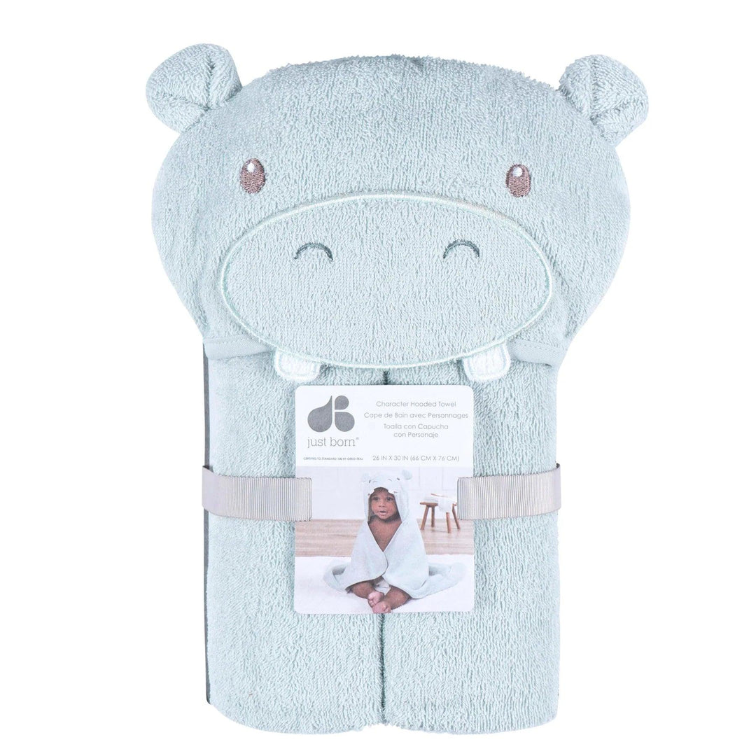 Just Born - Just Born Cute Animal Character Baby Hooded Towel