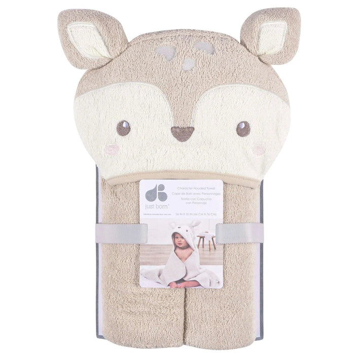 Just Born - Just Born Cute Animal Character Baby Hooded Towel